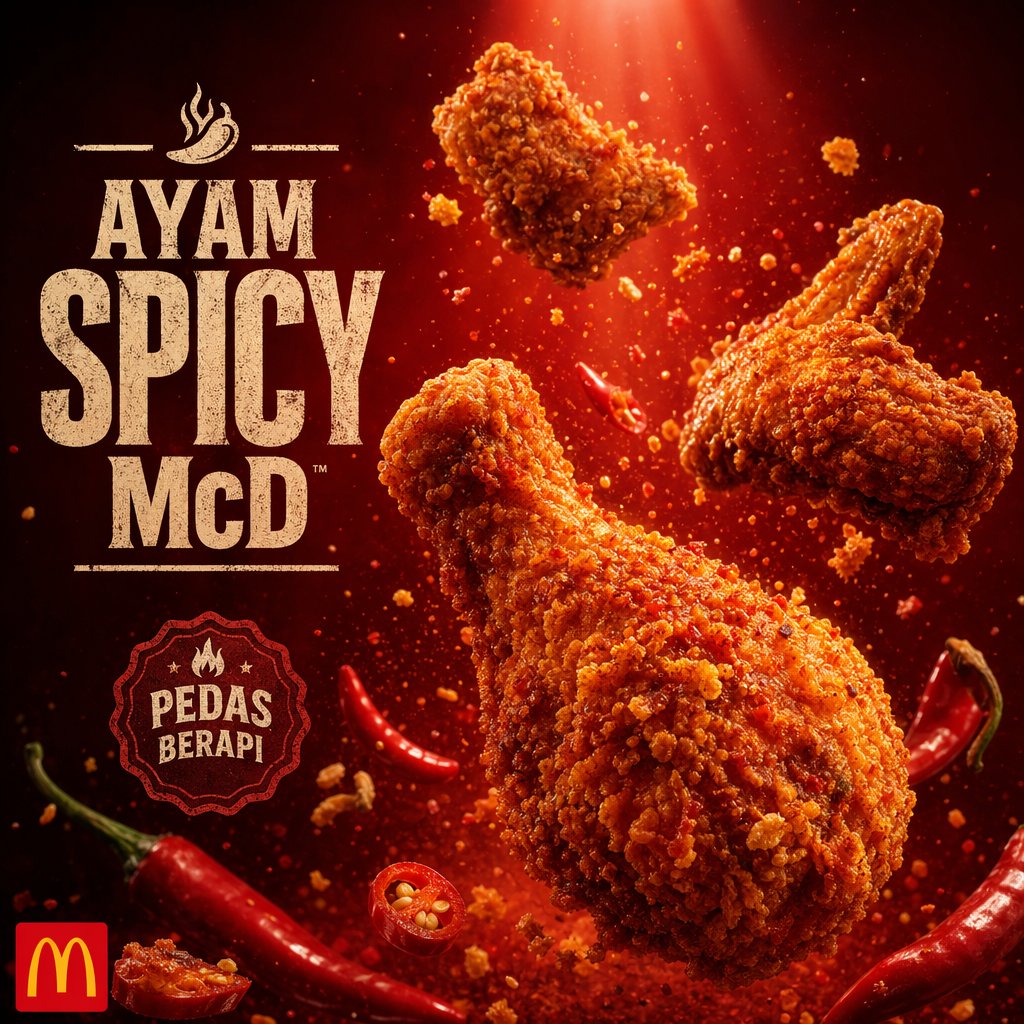 角色设定 GPT Image 2 提示词：Explosive Fried Chicken Advertisement