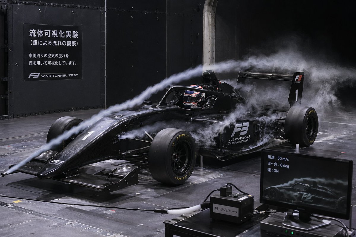 创意灵感 GPT Image 2 提示词：F3 Wind Tunnel Aerodynamic Test