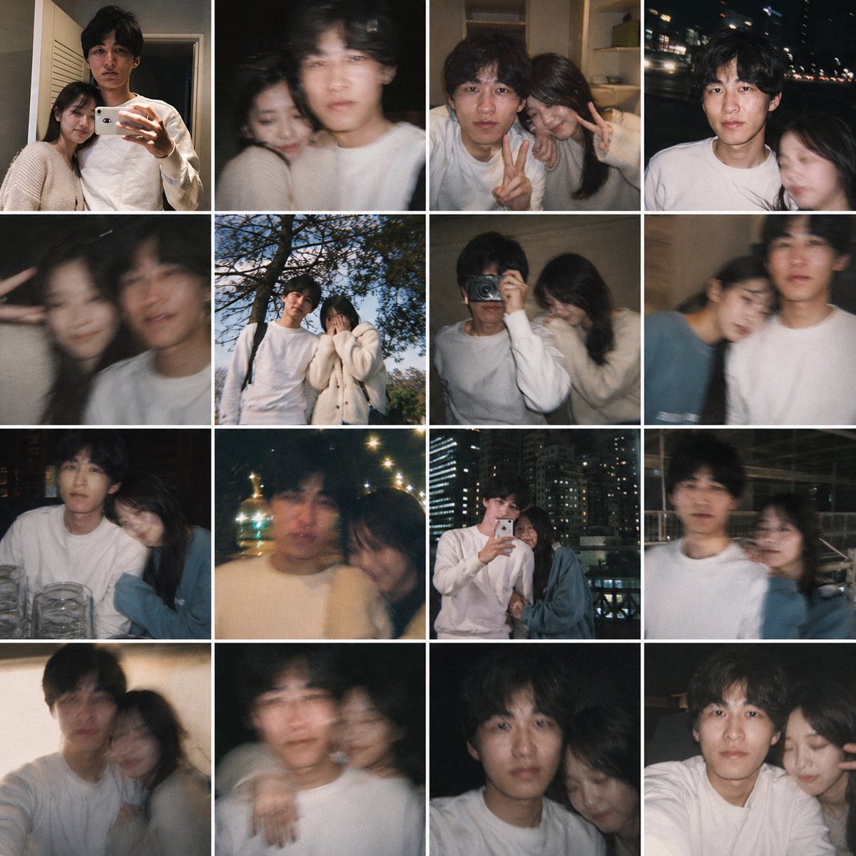 角色设定 GPT Image 2 提示词：Fake Couple Photo Dump Collage