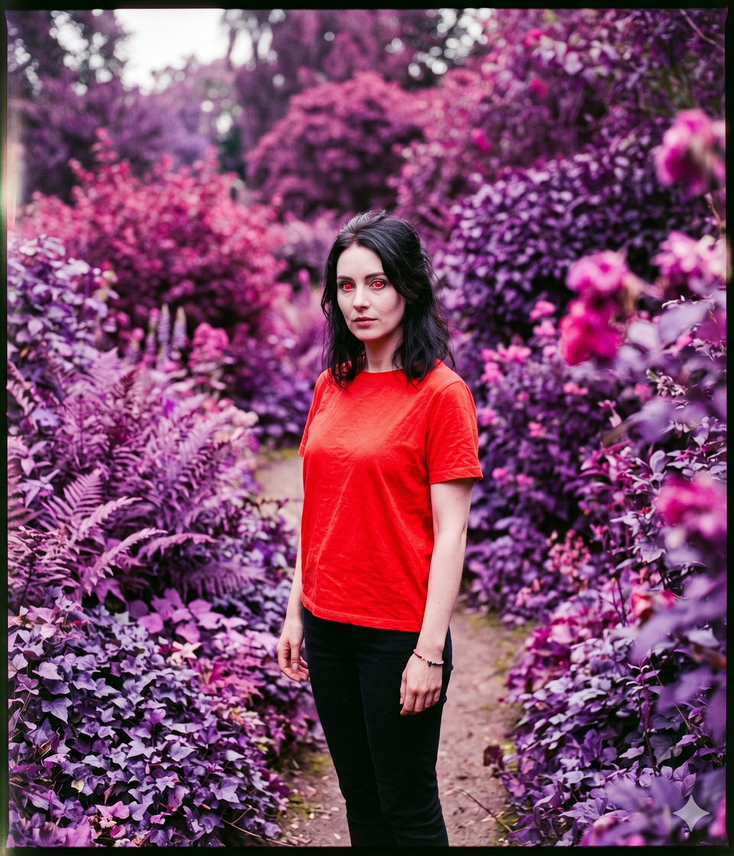 角色设定 GPT Image 2 提示词：False-Color Garden Portrait