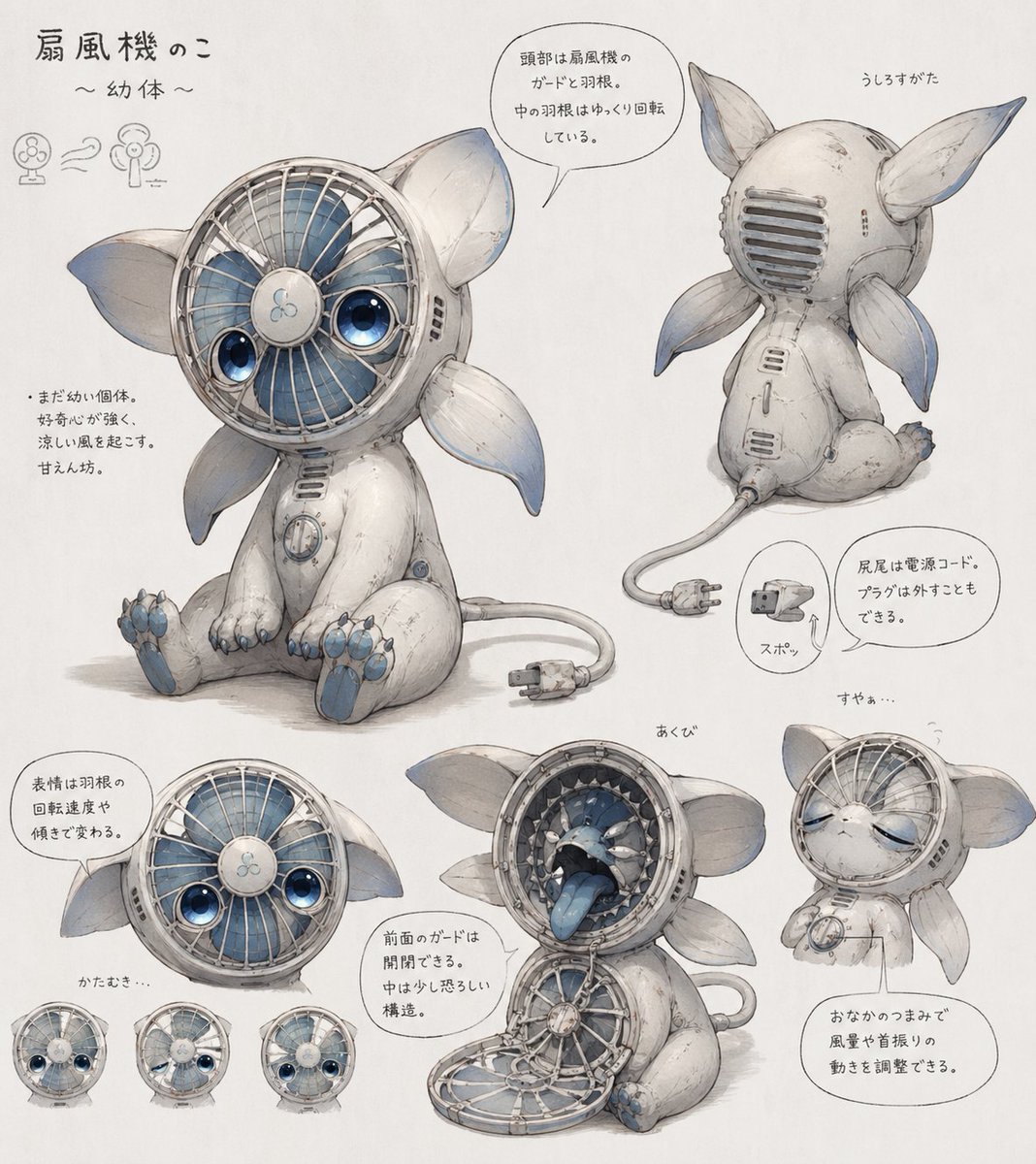 产品视觉 GPT Image 2 提示词：Fan Creature Concept Sheet