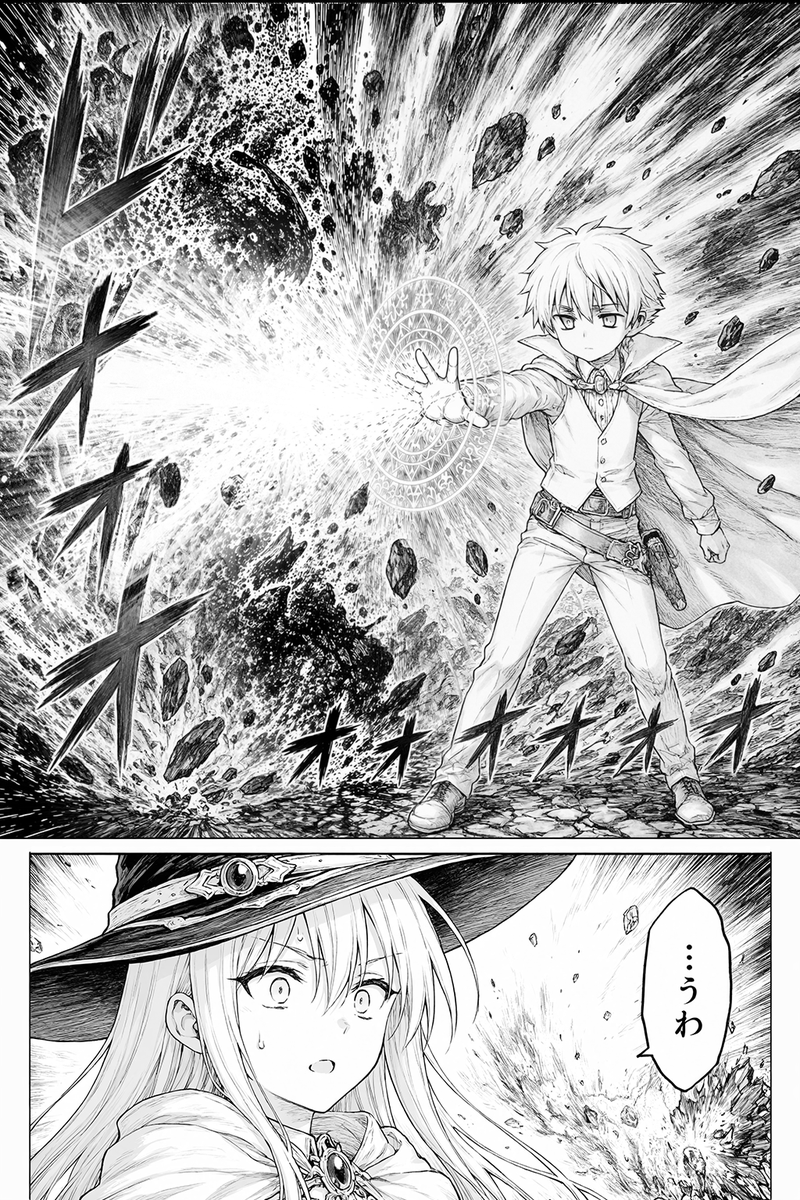 界面稿 GPT Image 2 提示词：Fantasy Manga Spell Explosion Page
