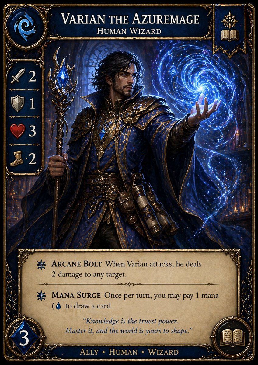 产品视觉 GPT Image 2 提示词：Fantasy Wizard Trading Card