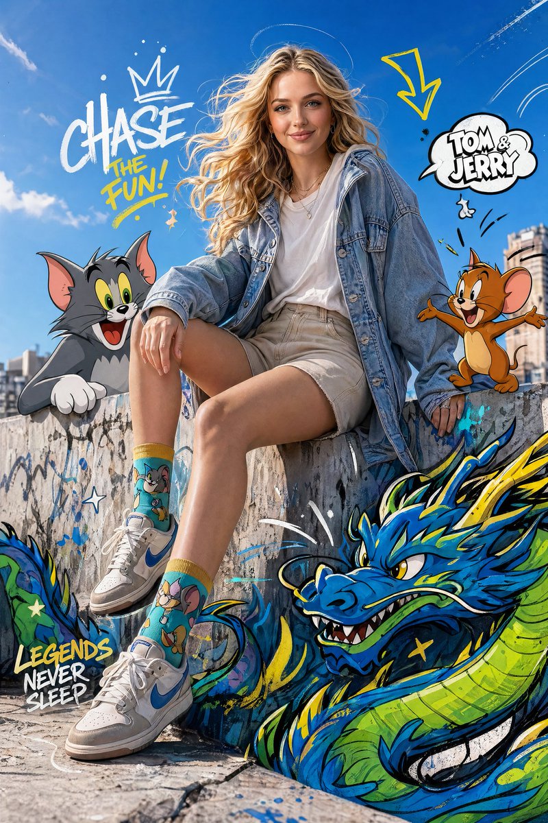 界面稿 GPT Image 2 提示词：Fashion Editorial with Cartoons