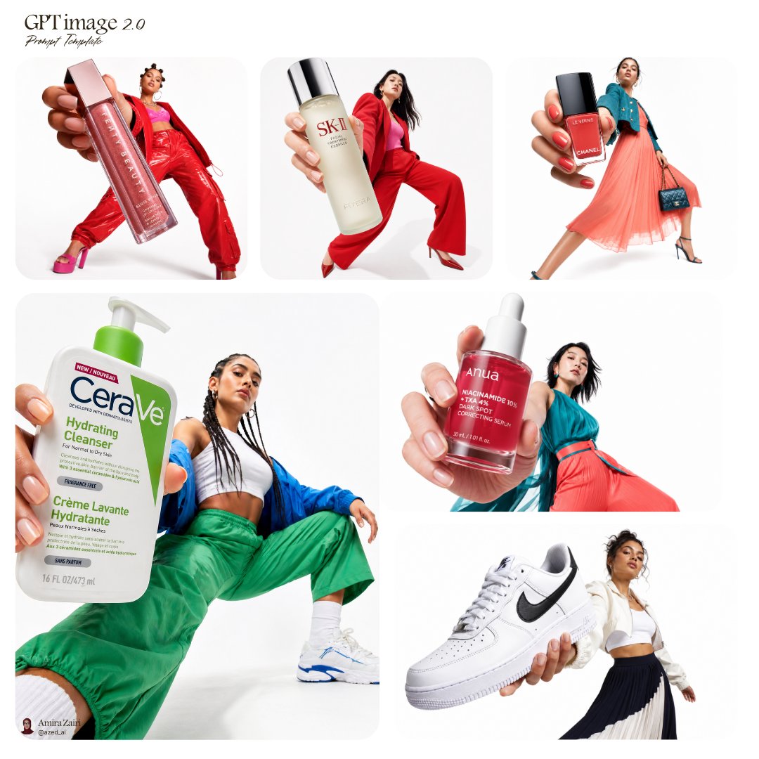 产品视觉 GPT Image 2 提示词：Fashion Product Campaign Collage