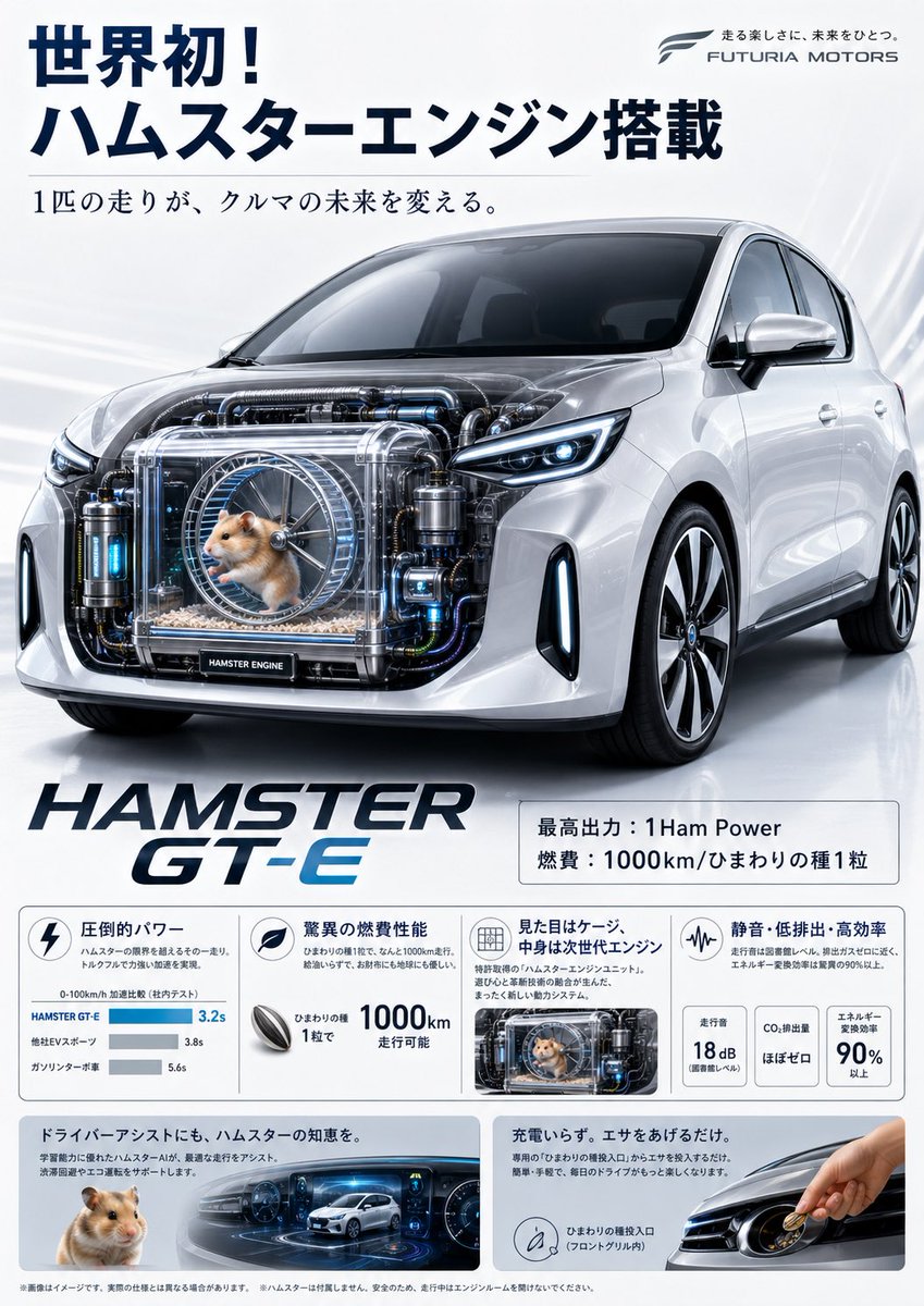 产品视觉 GPT Image 2 提示词：Fictional Hamster Engine Car Catalog