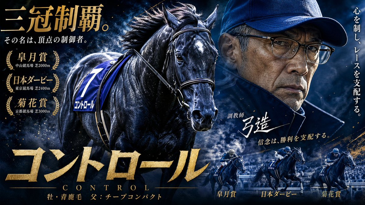 产品视觉 GPT Image 2 提示词：Fictional Triple Crown Horse Poster