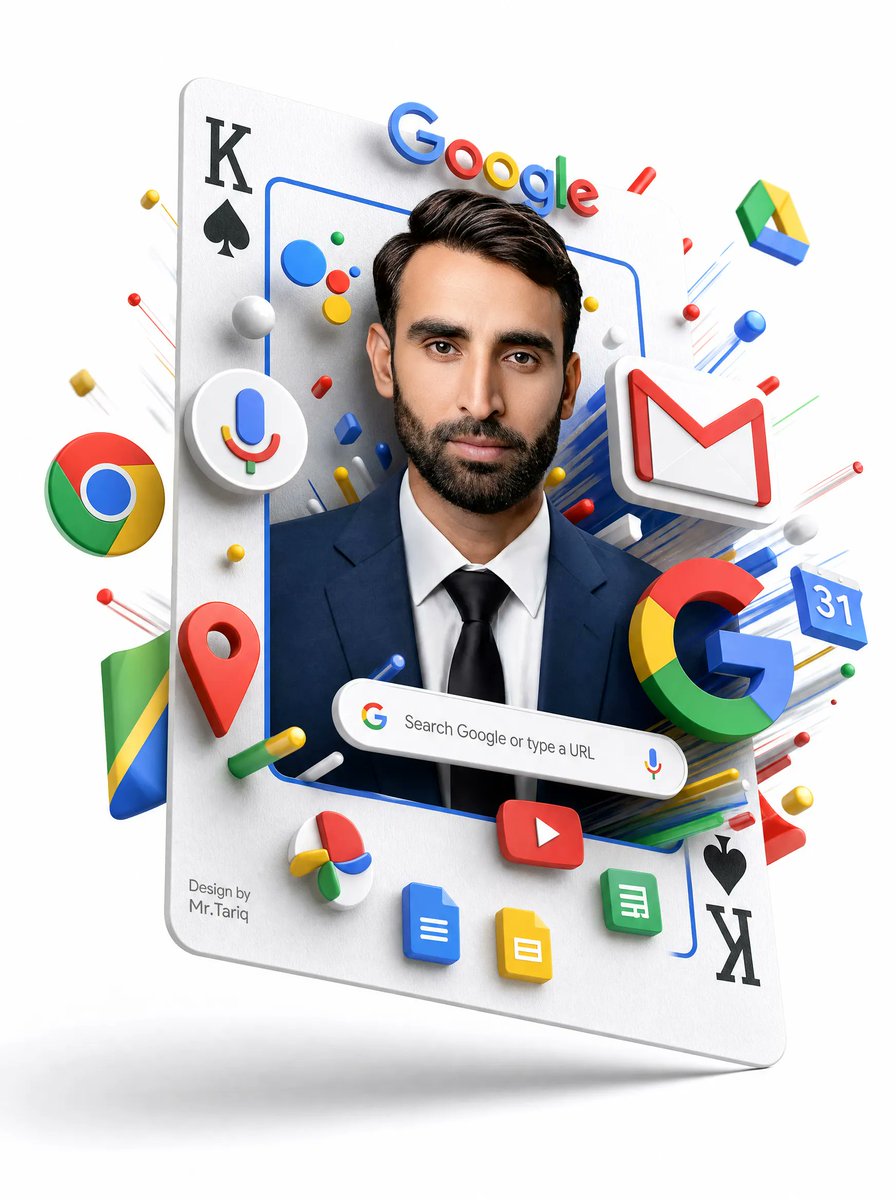 产品视觉 GPT Image 2 提示词：Floating Google Services Portrait Poster