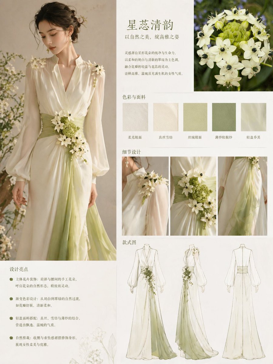 创意灵感 GPT Image 2 提示词：Floral-Inspired Elegant Fashion