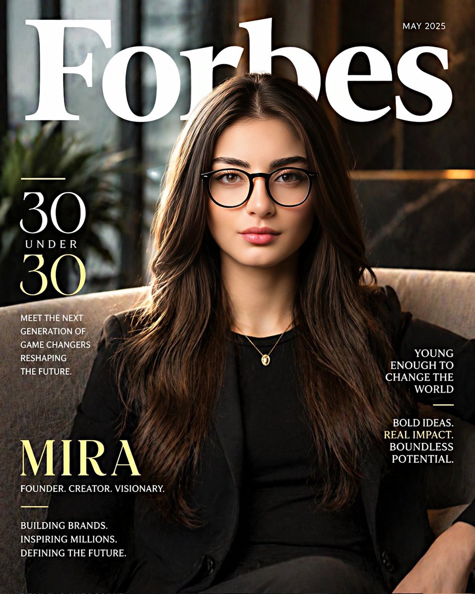 角色设定 GPT Image 2 提示词：Forbes 30 Under 30 Magazine Style Portrait