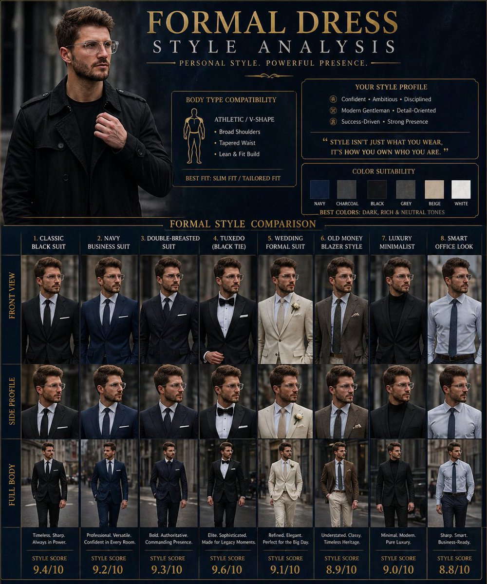 产品视觉 GPT Image 2 提示词：Formal Dress Style Analysis Poster