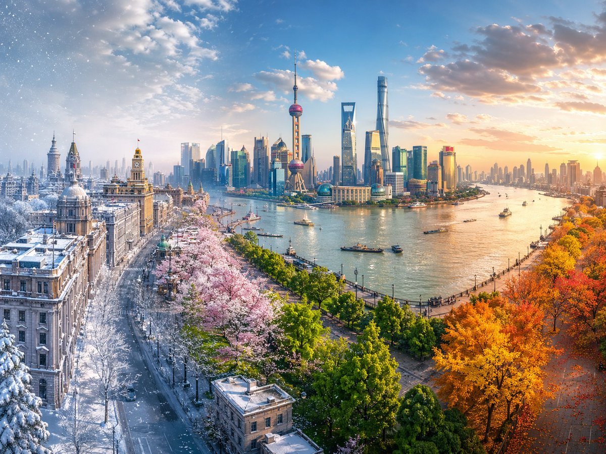 界面稿 GPT Image 2 提示词：Four Seasons Continuous Panorama