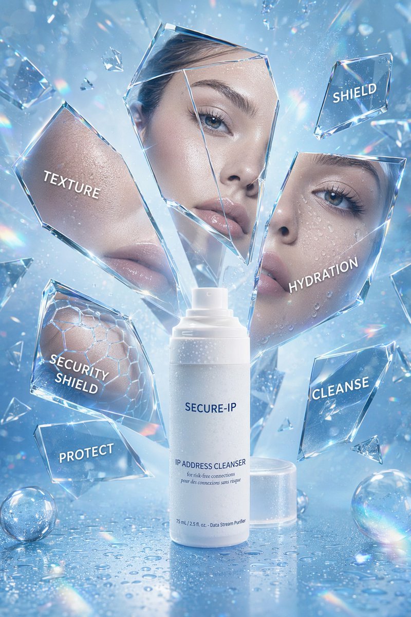 产品视觉 GPT Image 2 提示词：Futuristic Cyber Skincare Product Ad