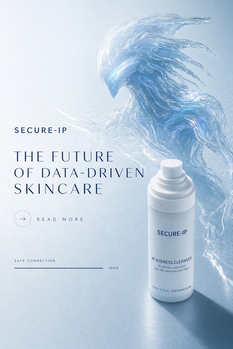 产品视觉 GPT Image 2 提示词：Futuristic Data-Driven Skincare Ad