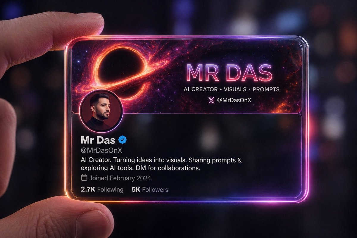 角色设定 GPT Image 2 提示词：Futuristic Glass Profile ID Card