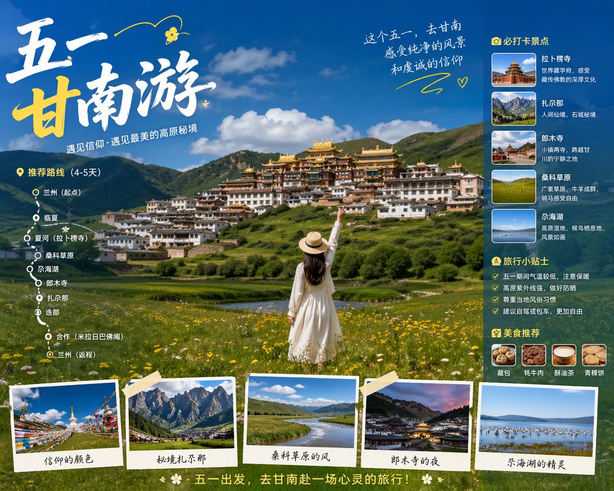 产品视觉 GPT Image 2 提示词：Gannan Golden Week Travel Poster