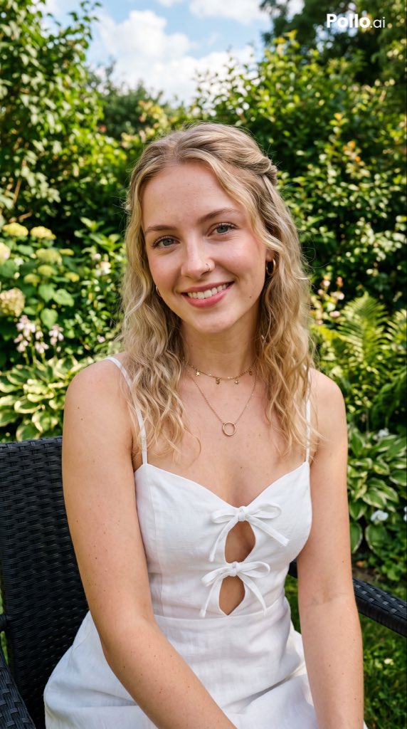 产品视觉 GPT Image 2 提示词：Garden Portrait With White Summer Dress