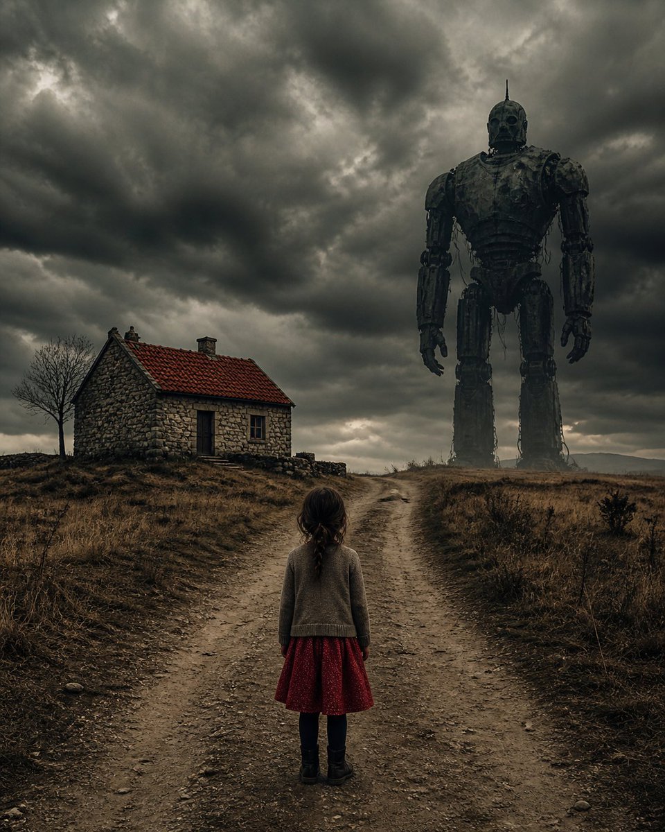 产品视觉 GPT Image 2 提示词：Girl Facing a Giant Robot