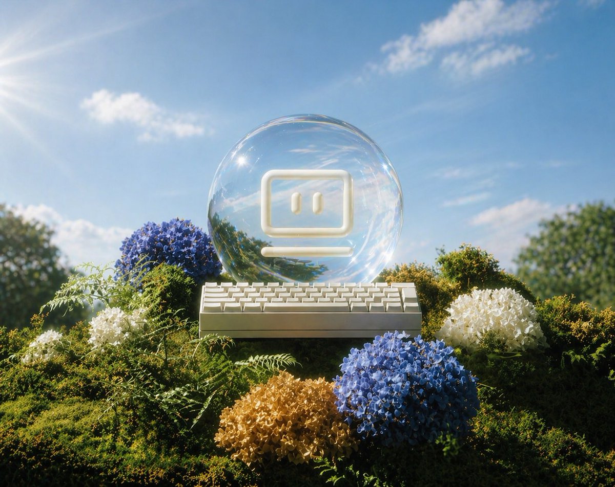产品视觉 GPT Image 2 提示词：Glass AI Orb in a Garden