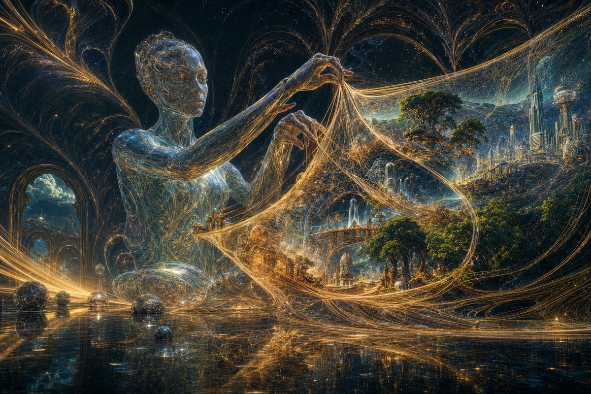 界面稿 GPT Image 2 提示词：Glass Reality Weaver in Cosmic Hall
