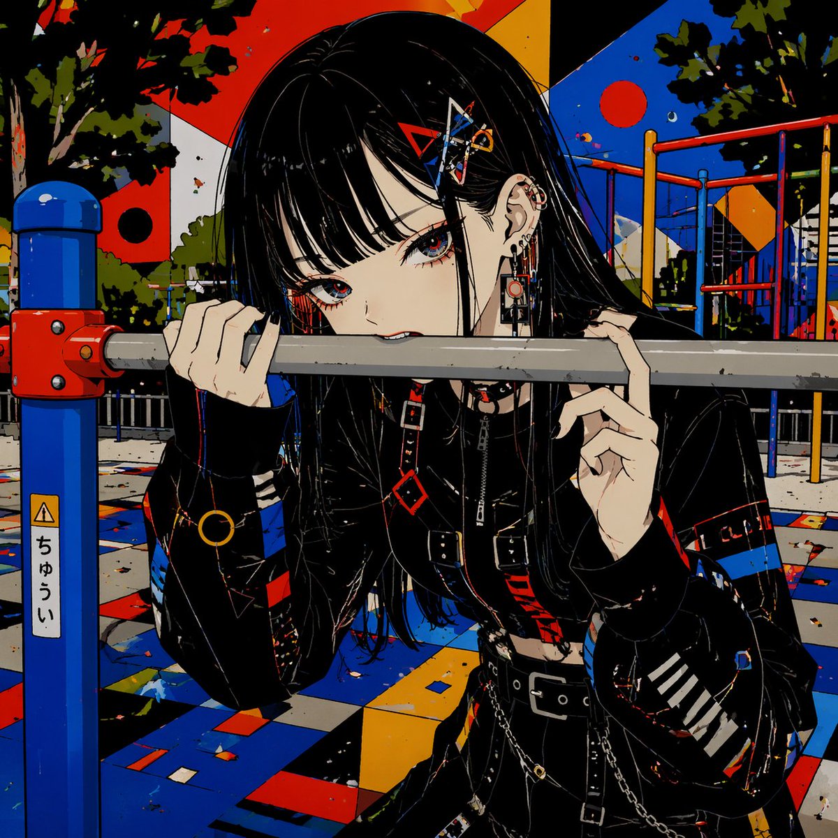 产品视觉 GPT Image 2 提示词：Goth Anime Girl at Playground Bar