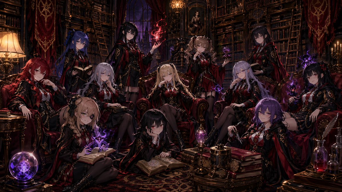 产品视觉 GPT Image 2 提示词：Gothic Anime Witch Library Ensemble