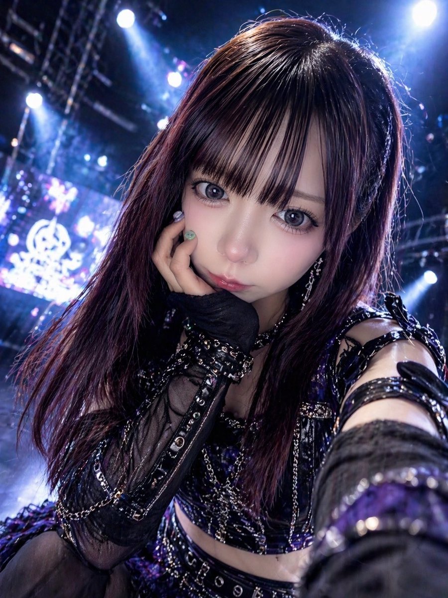 界面稿 GPT Image 2 提示词：Gothic Idol Concert Selfie