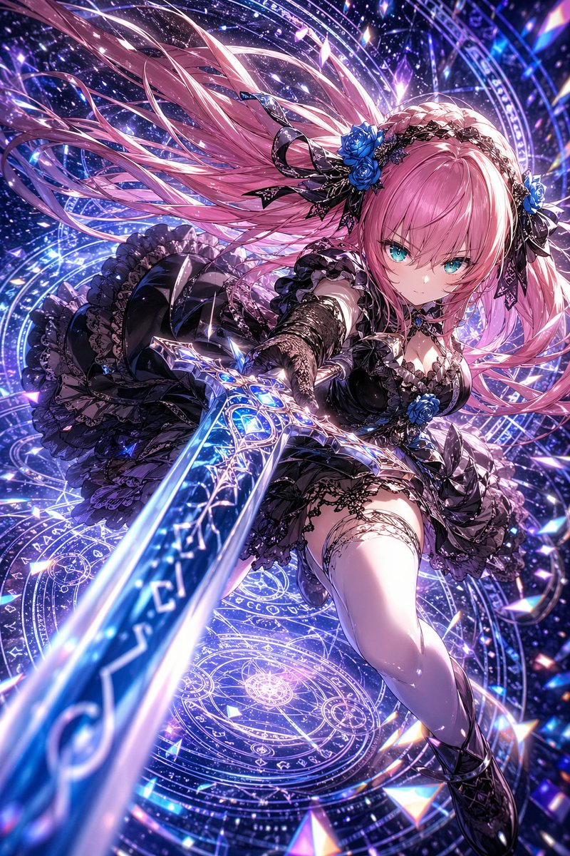 界面稿 GPT Image 2 提示词：Gothic Magical Swordswoman