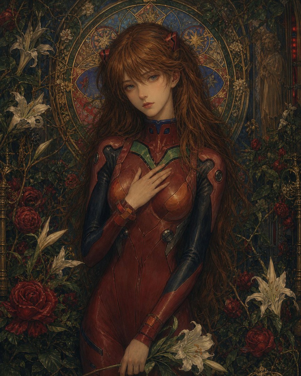 产品视觉 GPT Image 2 提示词：Gothic Stained-Glass Mecha Portrait