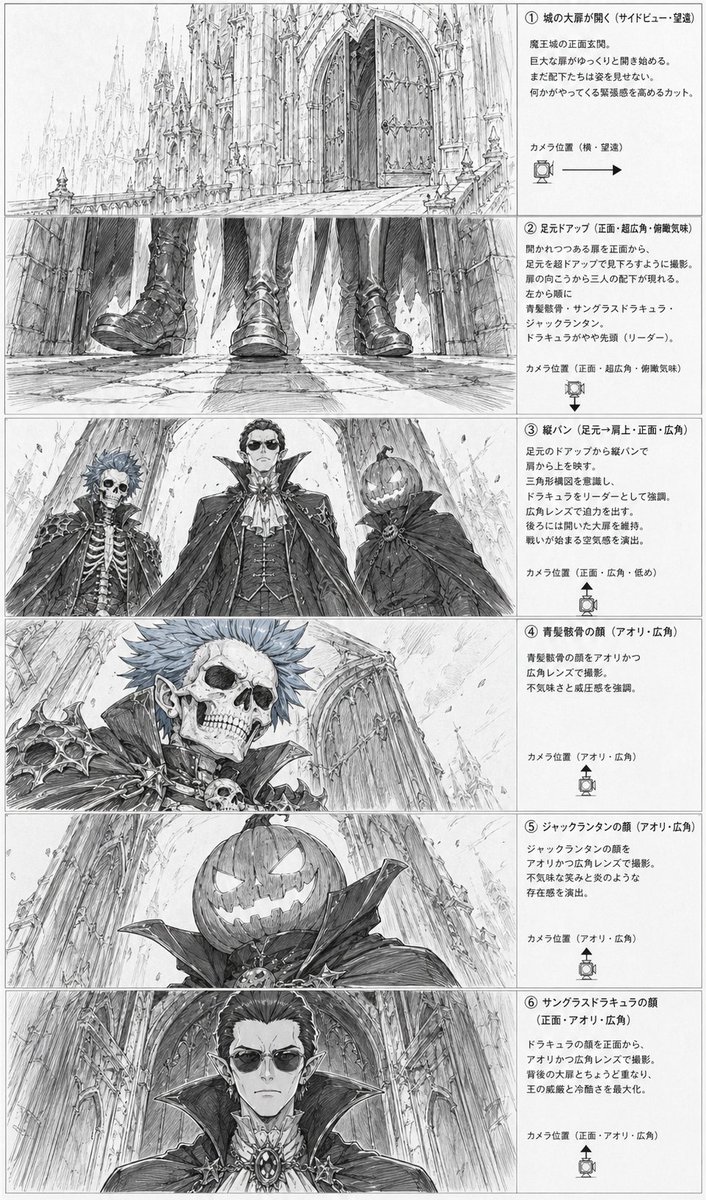 产品视觉 GPT Image 2 提示词：Gothic Villain Storyboard Sheet