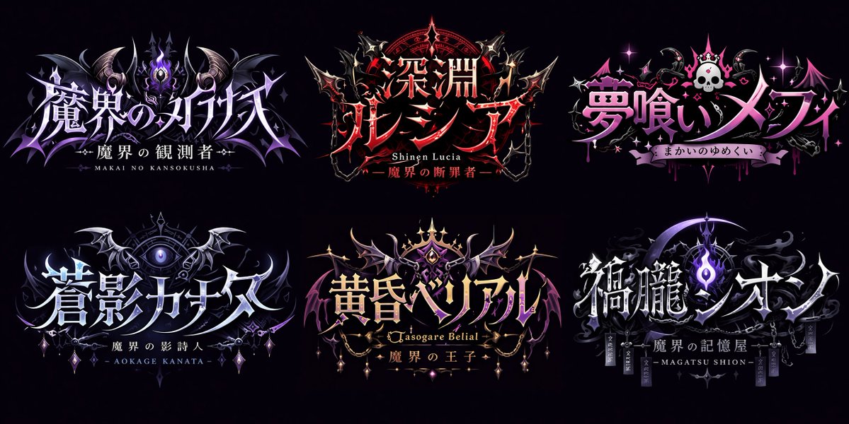 创意灵感 GPT Image 2 提示词：Gothic VTuber Logo Grid