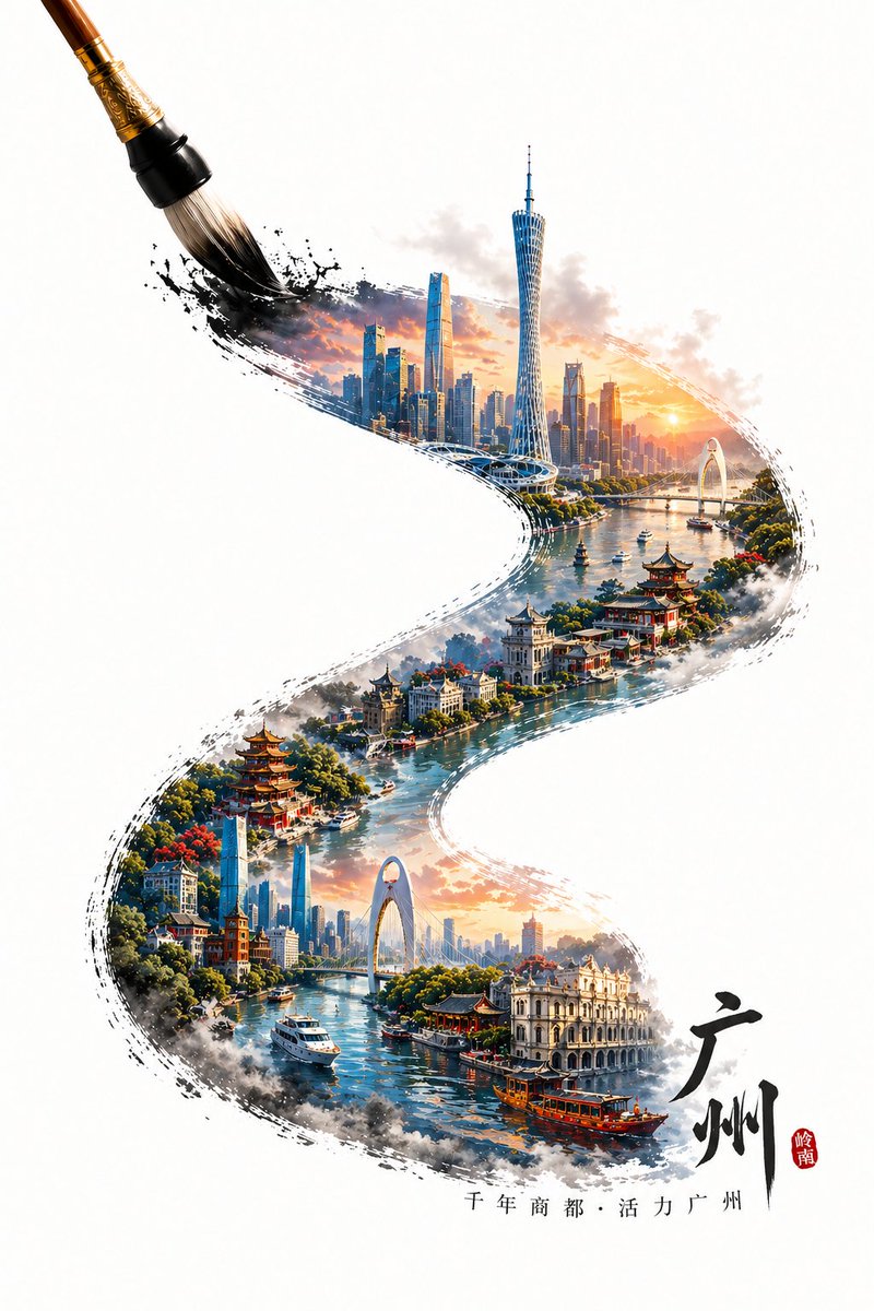 产品视觉 GPT Image 2 提示词：GPT Image 2 City Artistic Poster Prompt