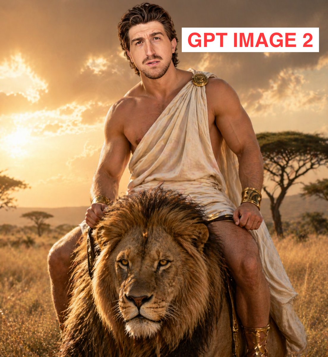 故事绘本 GPT Image 2 提示词：Greek God Riding a Lion