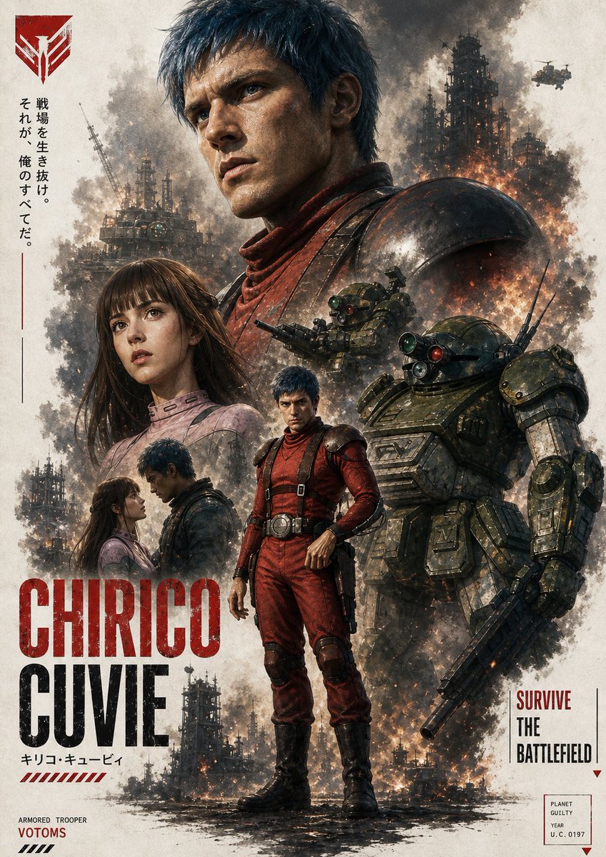 产品视觉 GPT Image 2 提示词：Gritty VOTOMS-Style War Poster