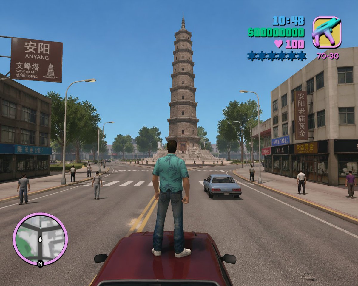 产品视觉 GPT Image 2 提示词：retro open-world game Anyang Concept Screenshot