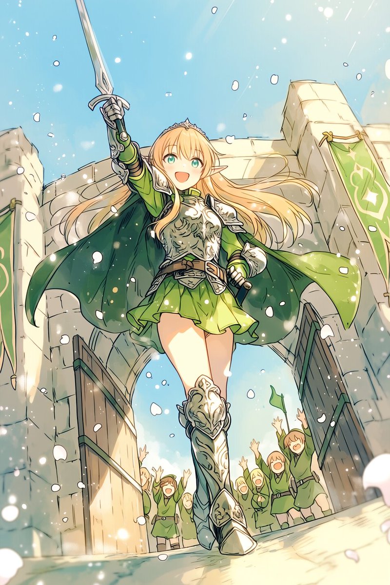 产品视觉 GPT Image 2 提示词：Heroic Elf Knight Victory March