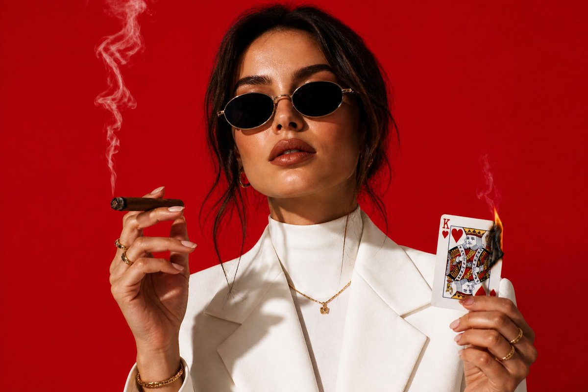 界面稿 GPT Image 2 提示词：High-Fashion Cigar Portrait