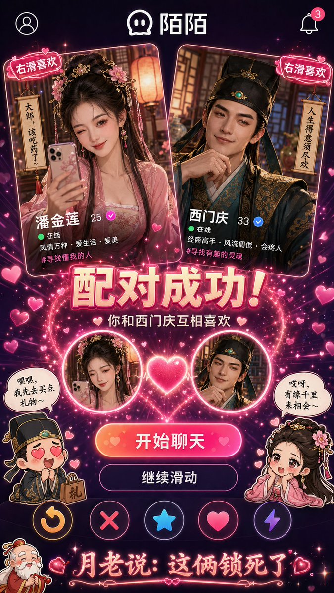 界面稿 GPT Image 2 提示词：Historical Character Modern Match Interaction