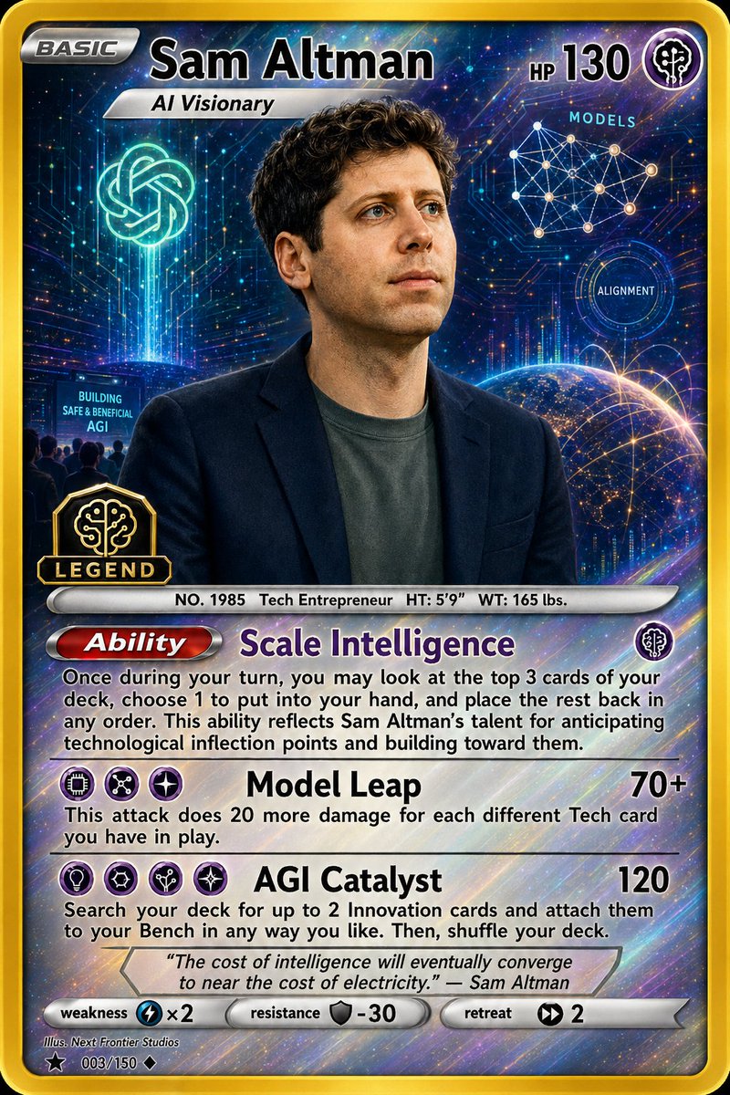 信息图 GPT Image 2 提示词：Holographic AI Visionary Trading Card