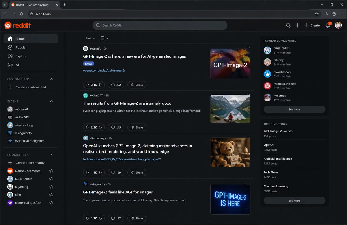 界面稿 GPT Image 2 提示词：Hypothetical News Homepage