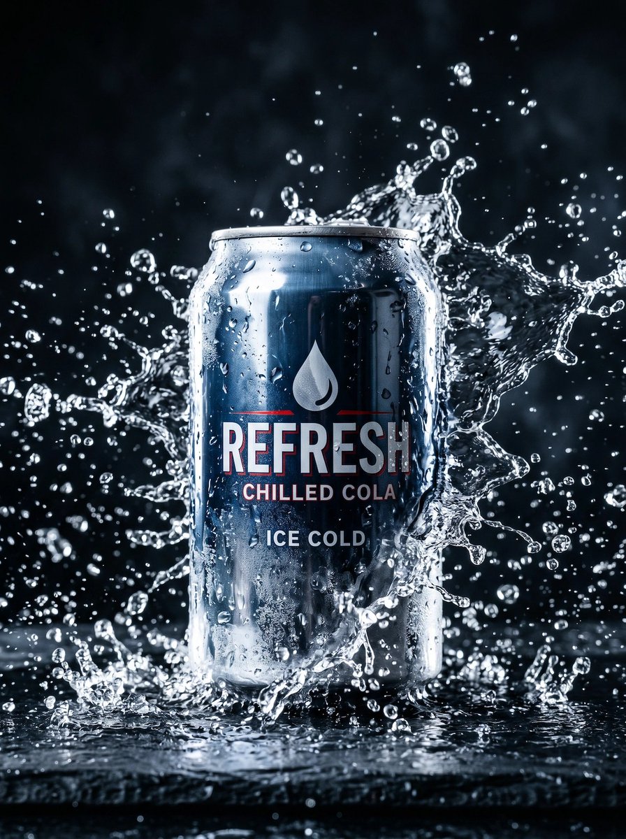 产品视觉 GPT Image 2 提示词：Ice-Cold Cola Splash Ad