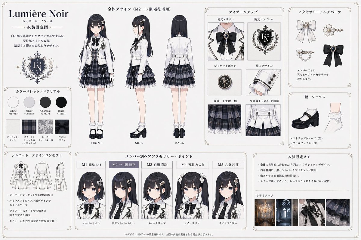 角色设定 GPT Image 2 提示词：Idol Costume Design Sheet