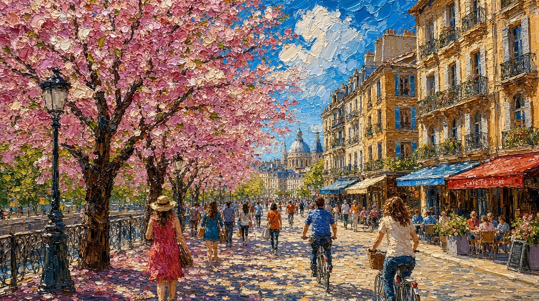 界面稿 GPT Image 2 提示词：Impasto Spring Paris Boulevard