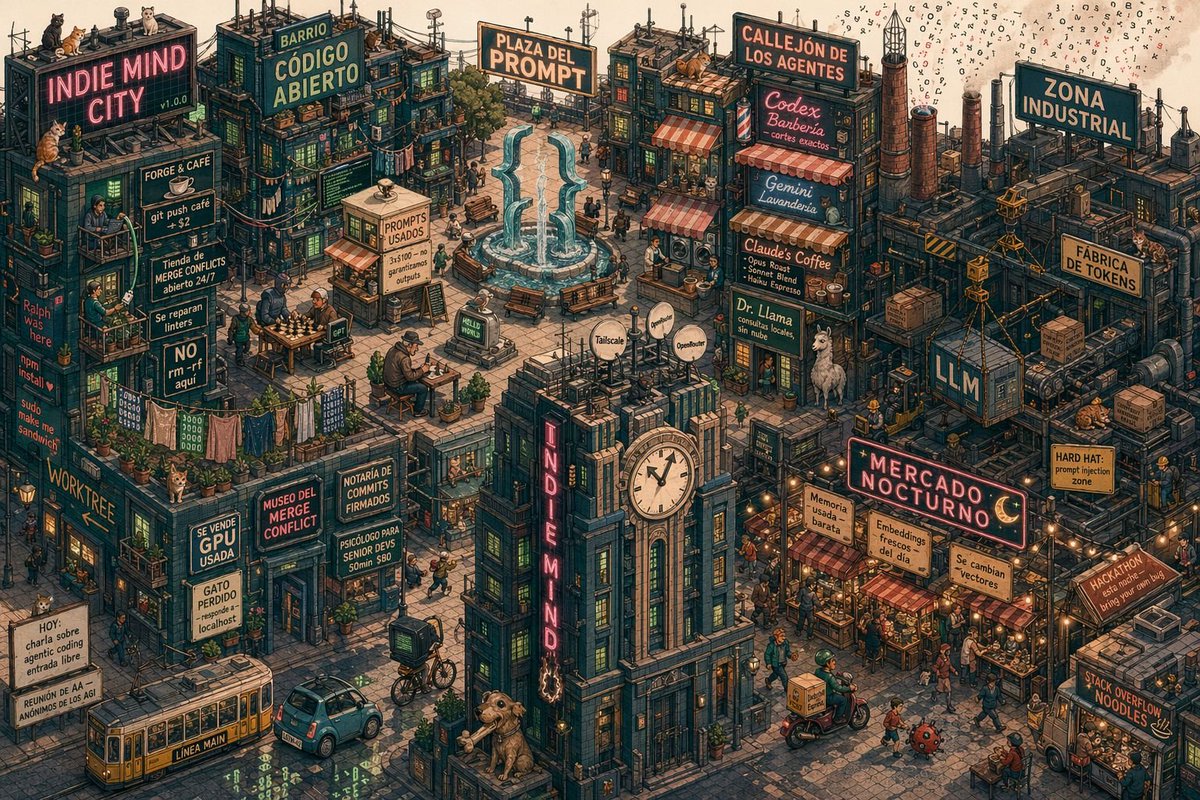 产品视觉 GPT Image 2 提示词：Indie Mind City Isometric Tech District