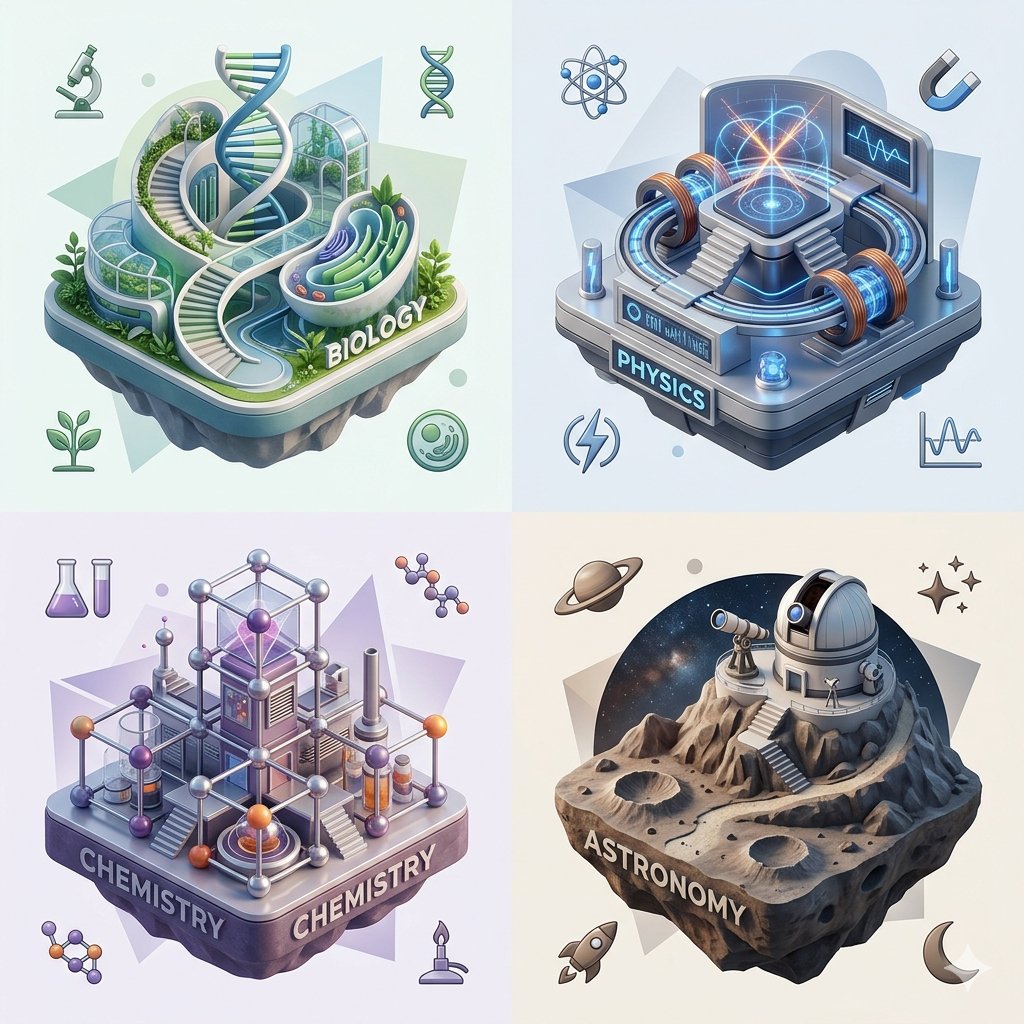信息图 GPT Image 2 提示词：Isometric Science Concept Diorama Grid