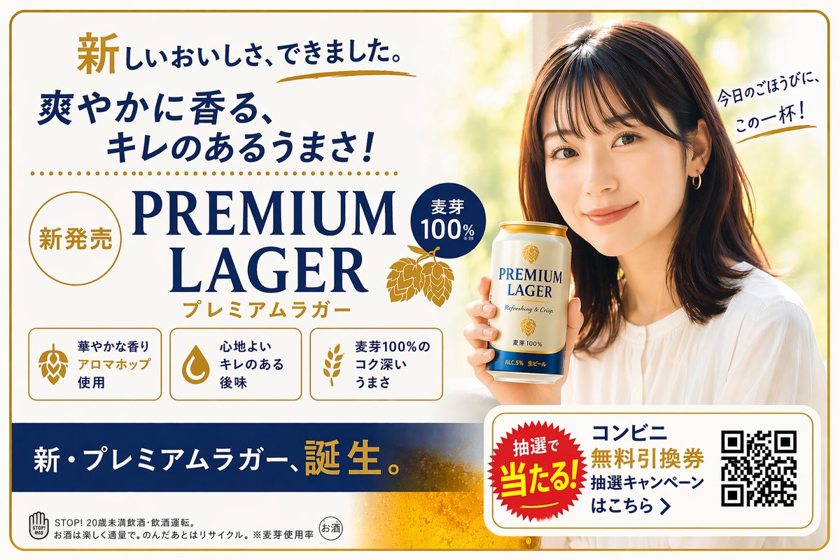 产品视觉 GPT Image 2 提示词：Japanese Beer Advertisement Banner