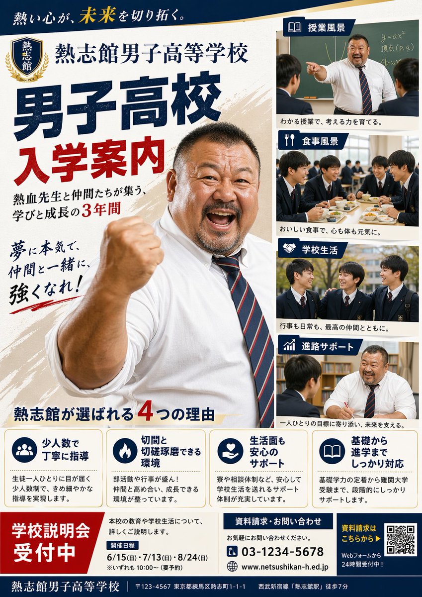 产品视觉 GPT Image 2 提示词：Japanese Boys High School Admissions Poster