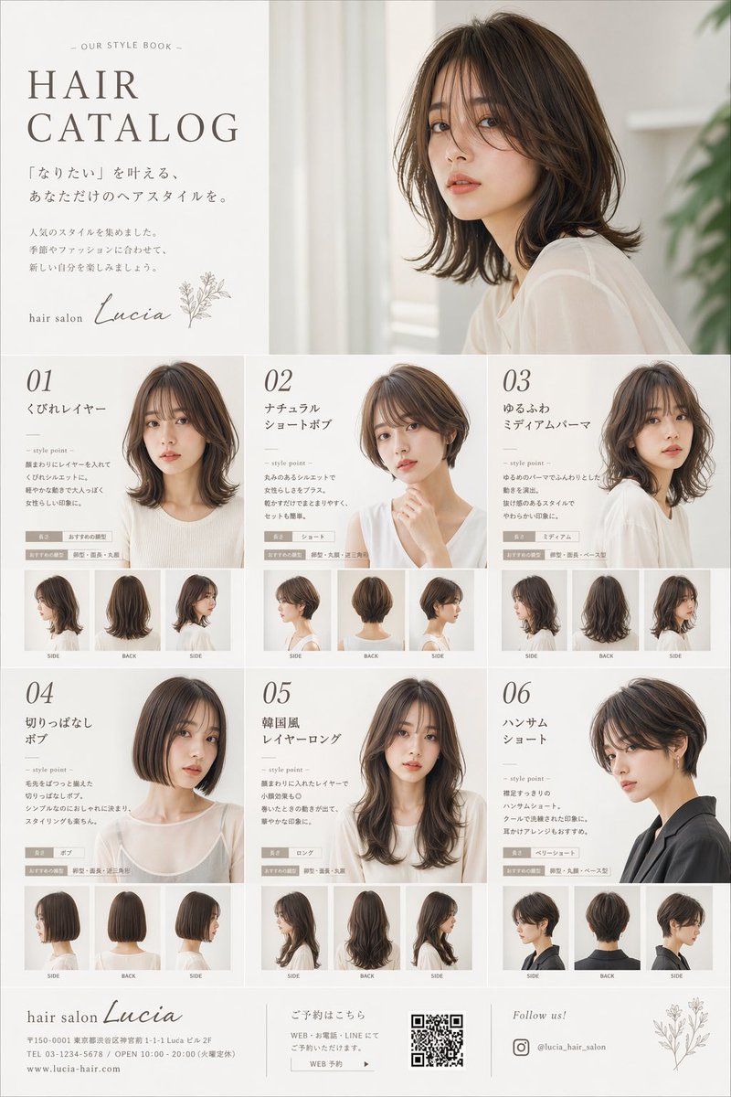 产品视觉 GPT Image 2 提示词：Japanese Hair Salon Catalog Poster