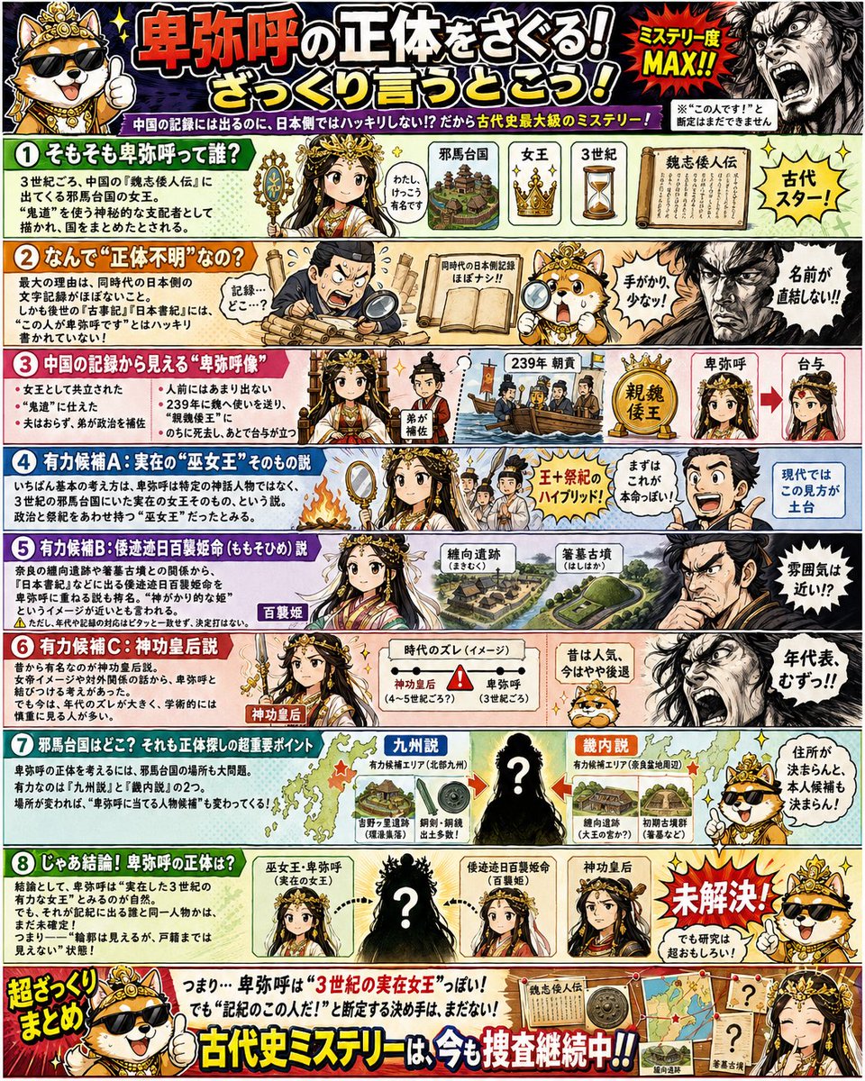 产品视觉 GPT Image 2 提示词：Japanese Himiko History Infographic Poster