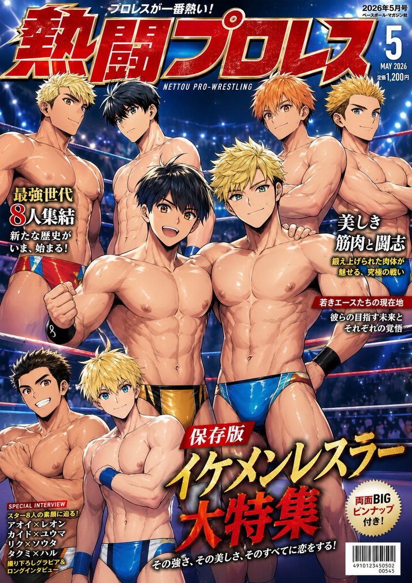 产品视觉 GPT Image 2 提示词：Japanese Pro Wrestling Magazine Cover